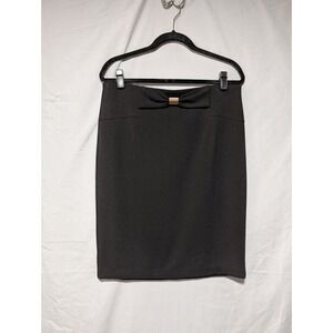 New York Clothing Co. Black Knee Length Column Pencil Skirt Fitted Large